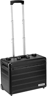 anndora Business Trolley Pilotenkoffer, Laptopfach, TSA Schlösser, Aluminium Oberfläche Schwarz