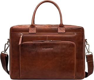 Marc Peter Hamilton Leder-Aktentasche – Vintage Rindsleder, 15,6 Zoll Laptop